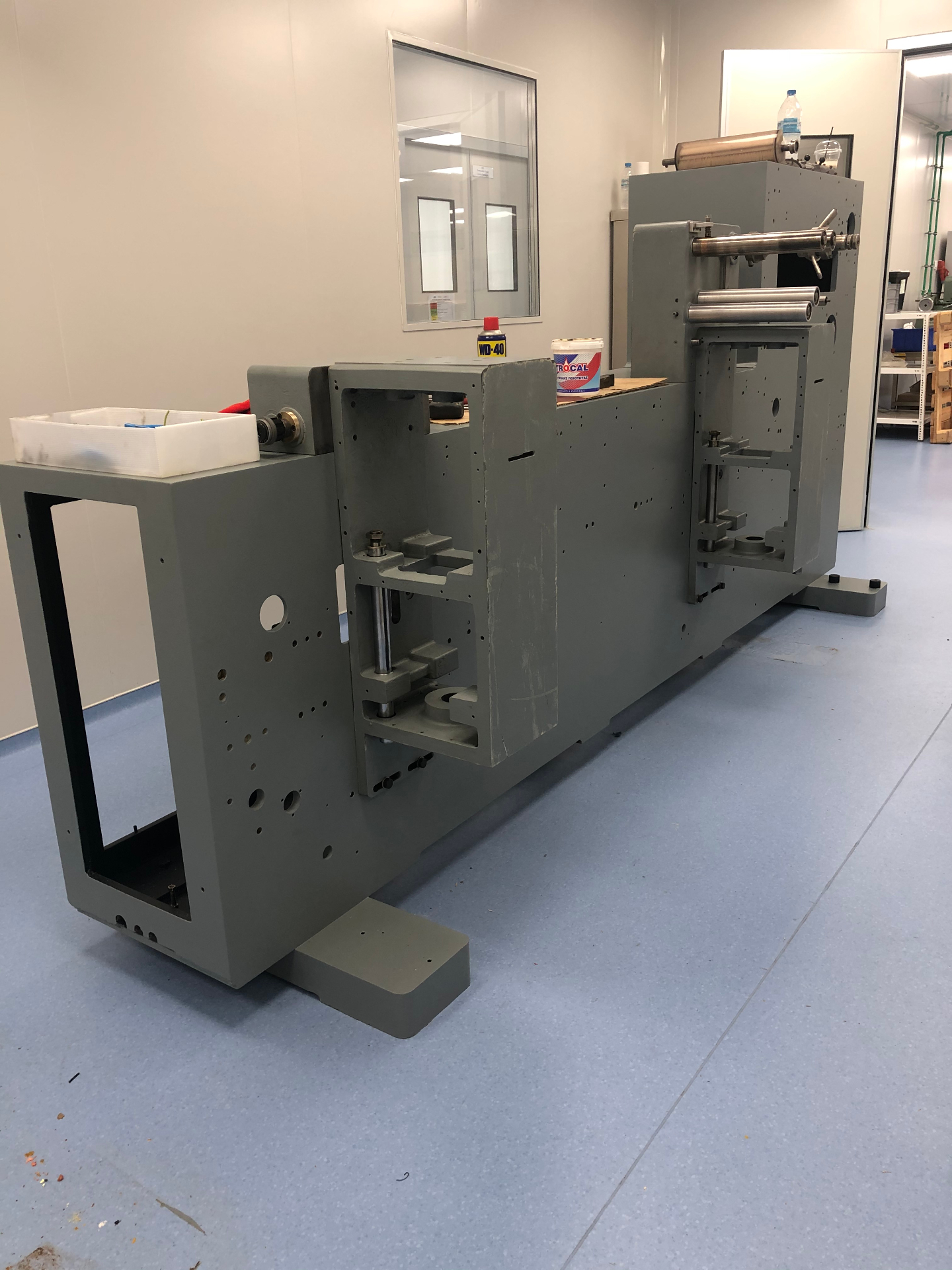 During — rebuilt and repainted blister machine chassis